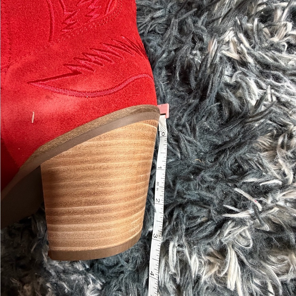 Red Western Cowboy Boots by Dingo, Suede, Evita. NIB. Women's Size 8 - Picture 11 of 13